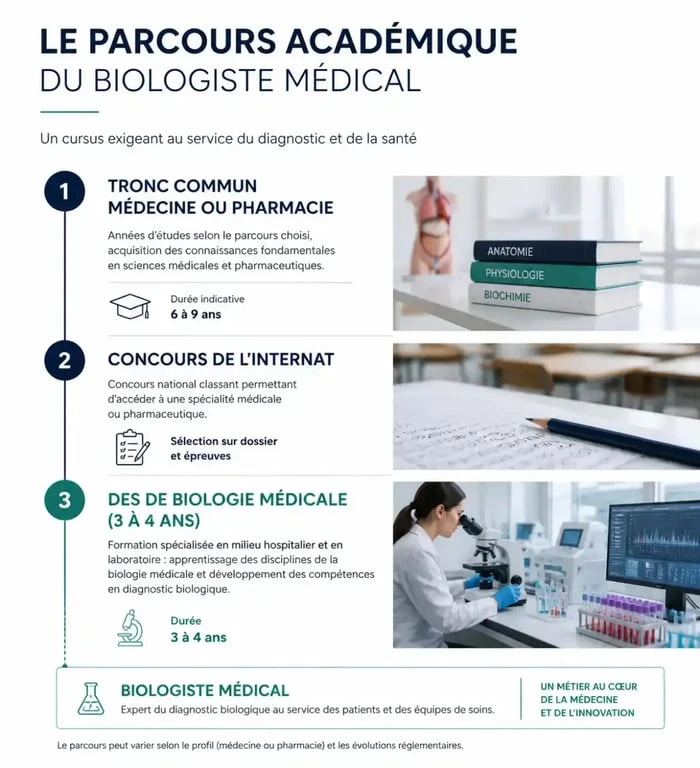 Parcours de formation pour devenir biologiste médical : études et internat