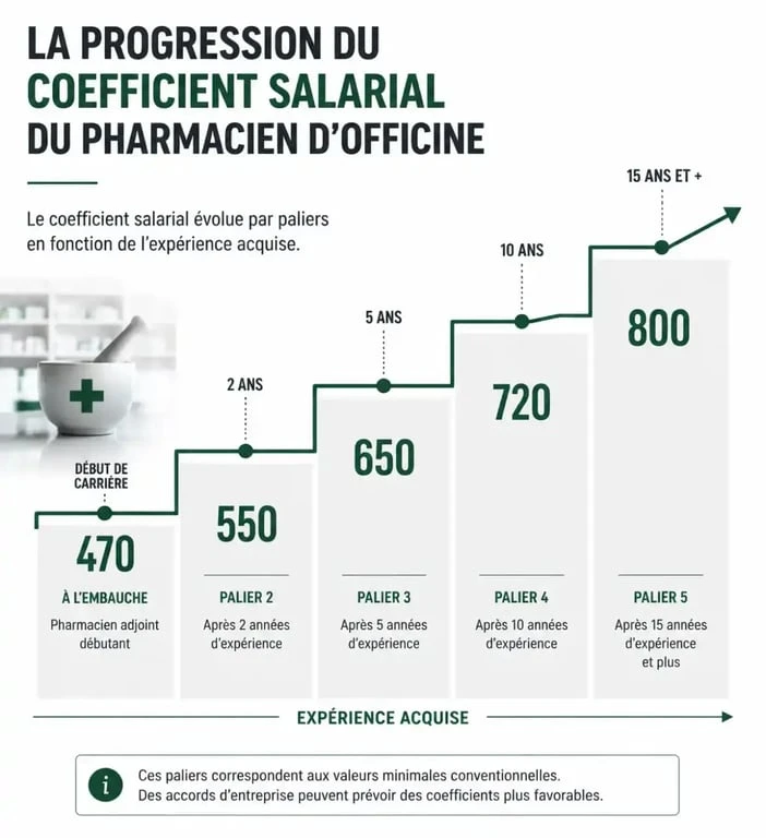 Grille des coefficients et salaires des pharmaciens d'officine en 2026
