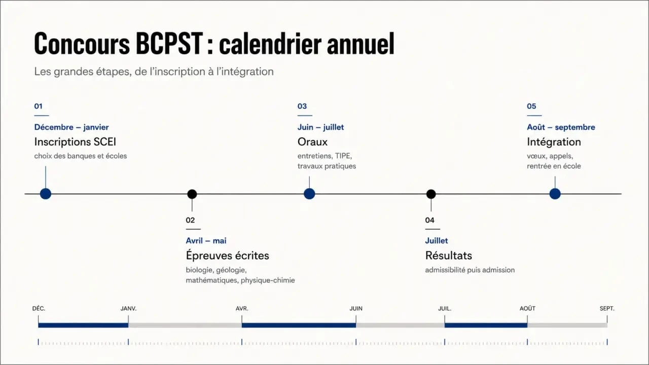 Prépa bcpst débouchés : frise chronologique des concours et des dates clés