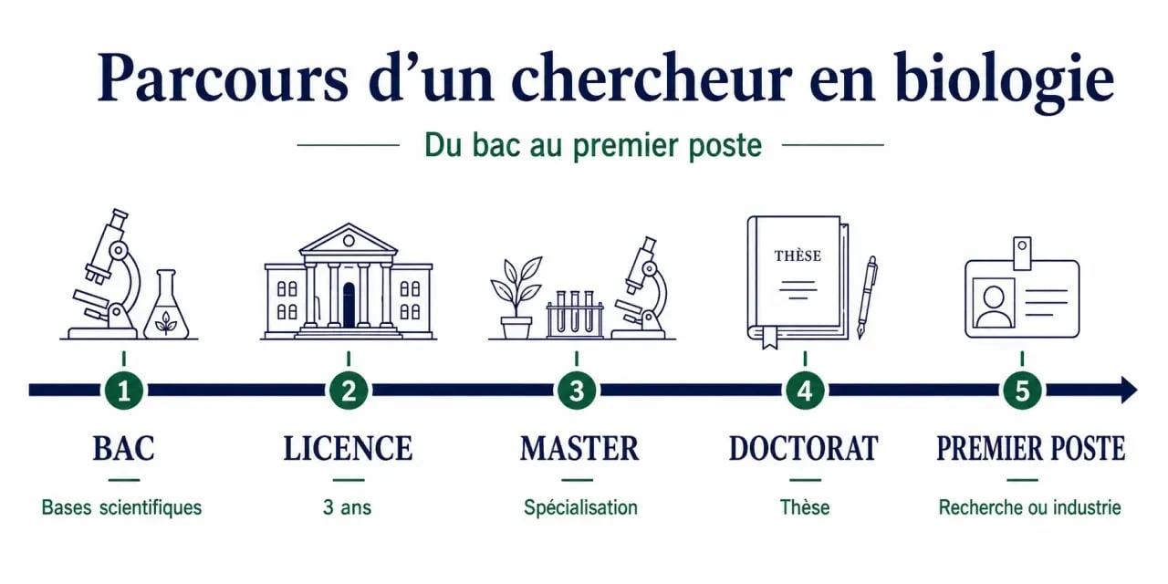 Parcours du chercheur biologie du bac au doctorat puis à l’emploi