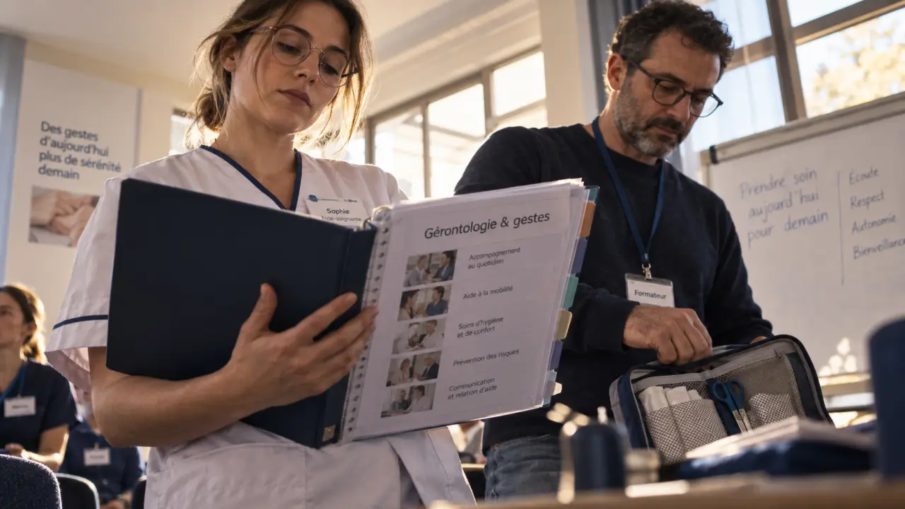 Formation continue aide soignante : passerelles vers infirmier ou ASG, cours en salle